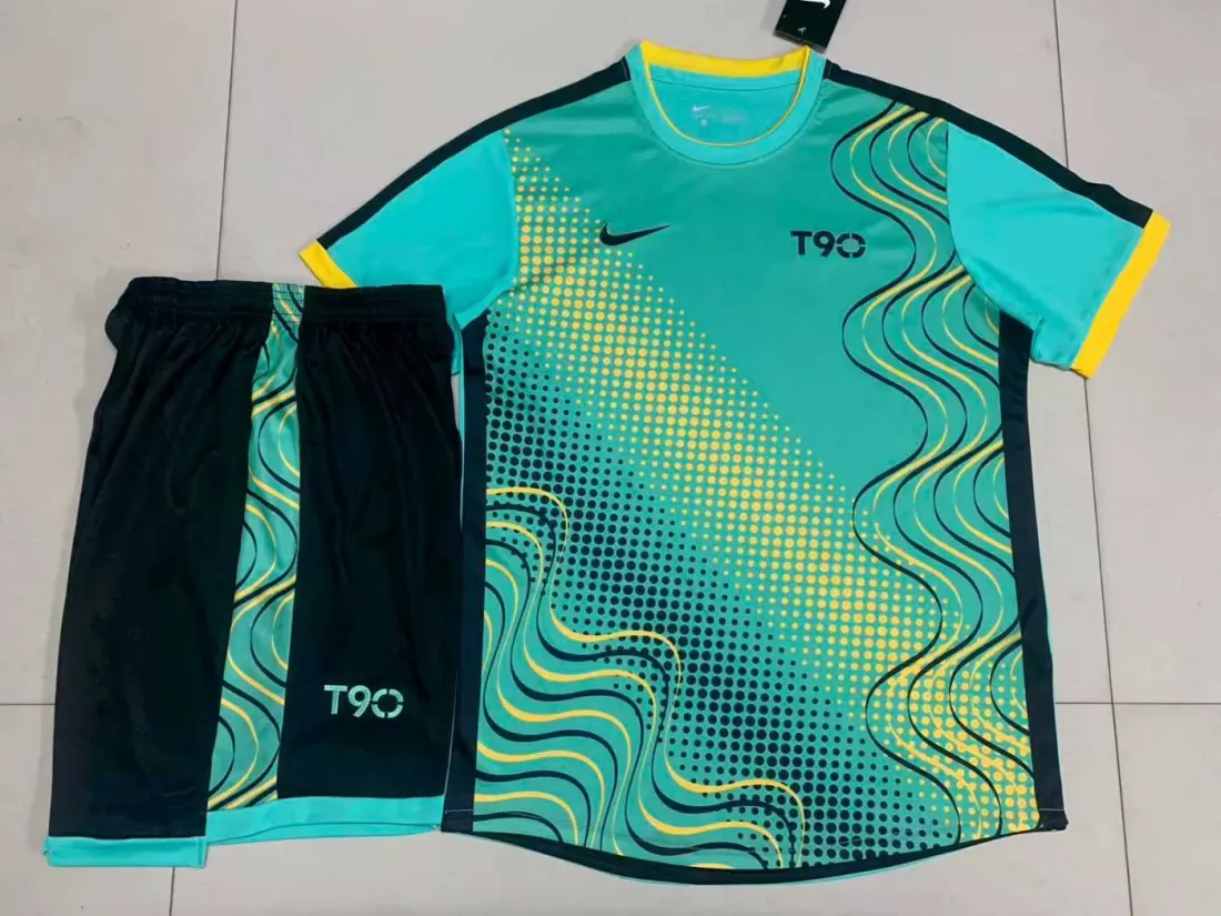 Nike T90 Football Jersey — Black & Teal