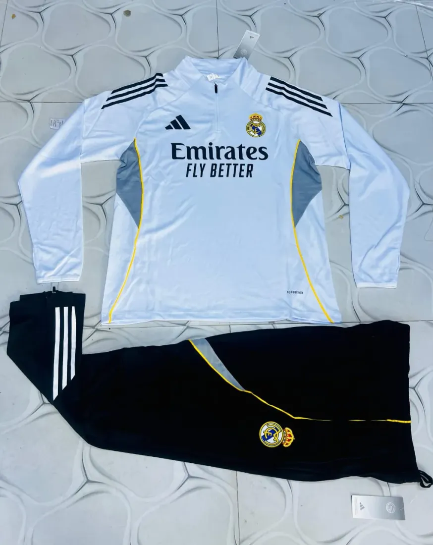 Real Madrid Training Tracksuit – White